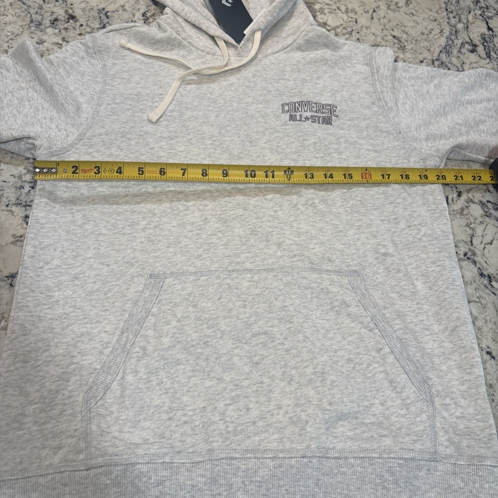 Converse Vintage Inspired Logo Fleece Mens Small Loose Fit Gray Hoodie NWT - Picture 5 of 16